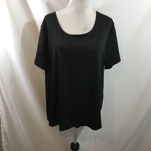 Notations black short sleeve top - womens 3X, armpit to armpit = 24”